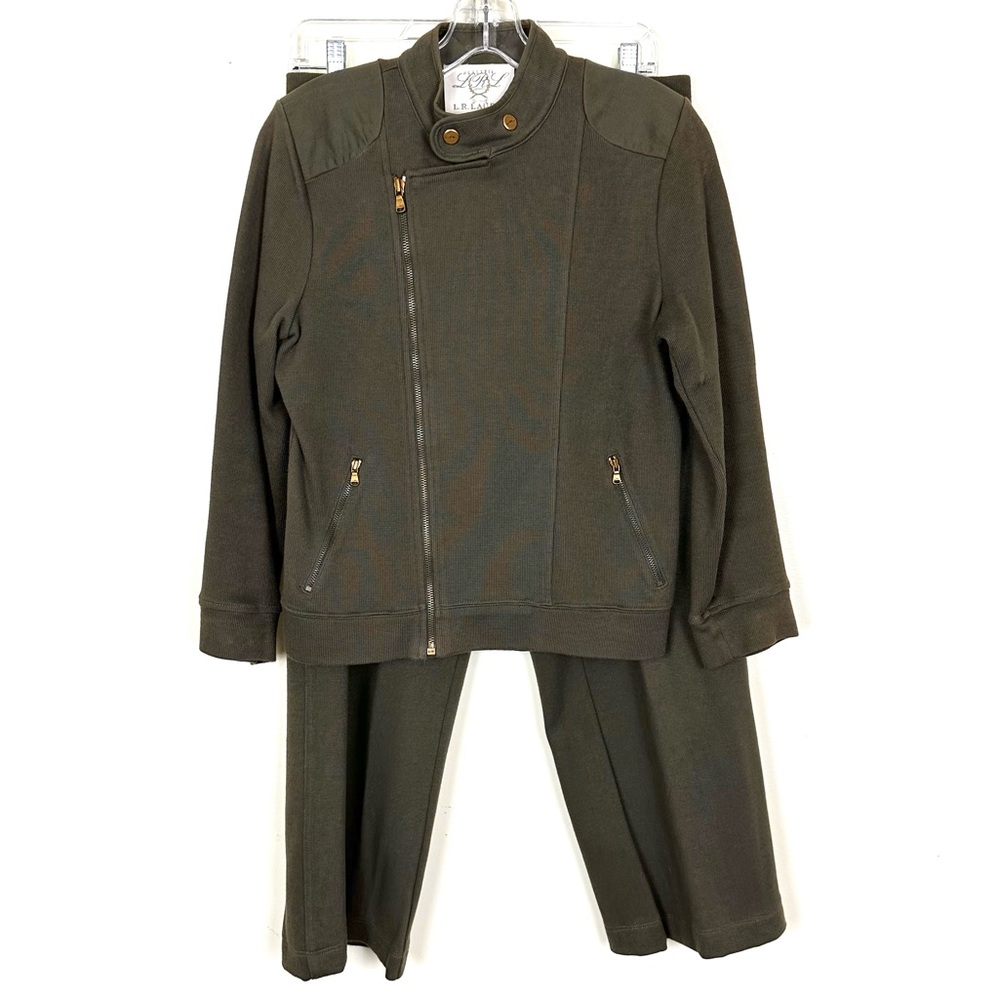 LAUREN RALPH LAUREN Military Jacket, T-shirt (PM) & Cropped Pants (PL), Olive